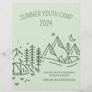 Editable Summer Fun Camp , Youth Summer Camp Flyer