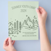 Editable Summer Fun Camp , Youth Summer Camp Flyer (Hand)