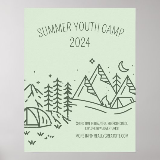Editable Summer Fun Camp , Youth Summer Camp Poster (Vorne)