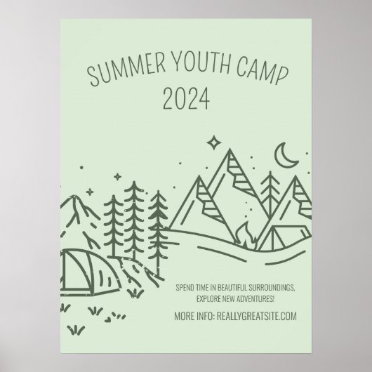 Editable Summer Fun Camp , Youth Summer Camp Poster (Vorne)