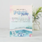 Editable Summer Pool Party Einladung (Stehend Vorderseite)