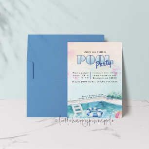 Editable Summer Pool Party Einladung