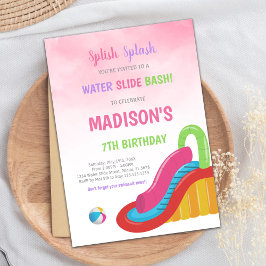 Editable Summer Splash Party Einladung für Girls