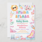 Editable Summer Splish Splash Baby Shower Party Einladung (Vorderseite)