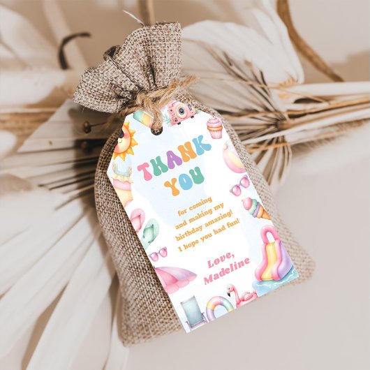 Editable Summer Splish Splash Geburtstag Vielen Da Geschenkanhänger