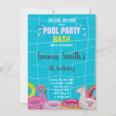 Editable Summer Swim Party laden Kinder ein Einladung (Vorderseite)