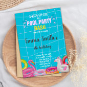 Editable Summer Swim Party laden Kinder ein Einladung