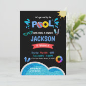 Editable Summer Water Party laden Einladung (Stehend Vorderseite)