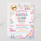 Editable Summer Water Slide Bash Birthday Party Einladung (Vorderseite)