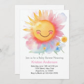 Editable Sun Girl Baby Dusche Einladung (Vorne/Hinten)