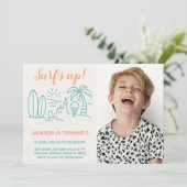 Editable Surf's Up Birthday Party Einladung (Stehend Vorderseite)