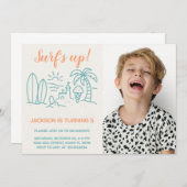 Editable Surf's Up Birthday Party Einladung (Vorne/Hinten)