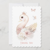 EDITABLE Swan First Birthday Template Einladung (Rückseite)