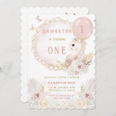 EDITABLE Swan First Birthday Template Einladung (Vorne/Hinten)