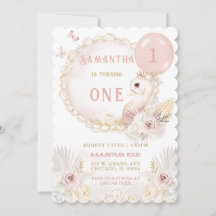 EDITABLE Swan First Birthday Template