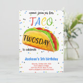 Editable Taco Birthday Einladung (Stehend Vorderseite)