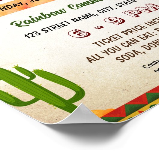 Editable Taco potluck Flyer Poster (Ecke)