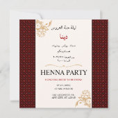 Editable Tatreez Henna Party Einladung (Vorderseite)
