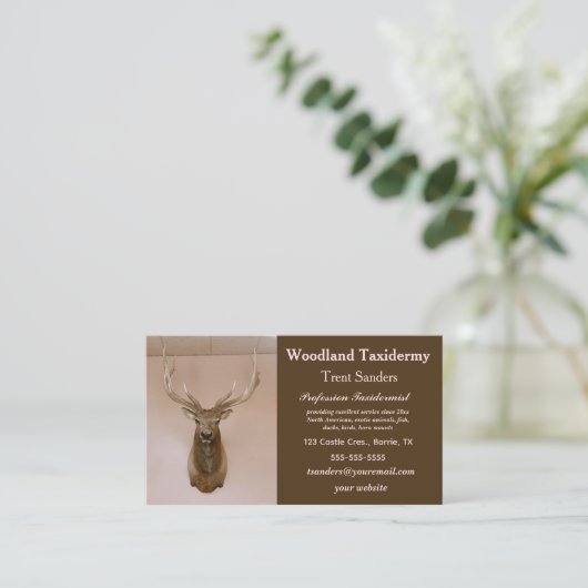Editable Taxidermy Visitenkarte (Stehend Vorderseite)