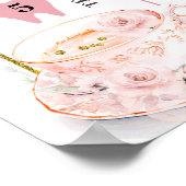 Editable Tee Party Birthday Milestone signieren Poster (Ecke)