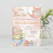 Editable Tee-Party Einladung (Stehend Vorderseite)