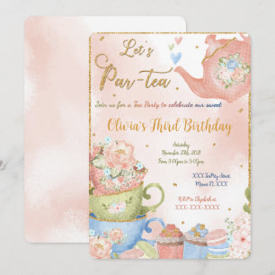 Editable Tee-Party Einladung