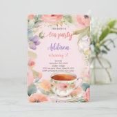 Editable Tee Party Geburtstagsparty Einladung (Stehend Vorderseite)