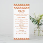 Editable Template African Print Wedding Menu Menükarte (Stehend Vorderseite)