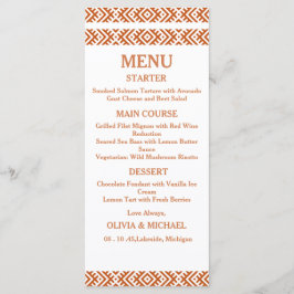 Editable Template African Print Wedding Menu Menükarte