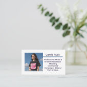Editable Template Trendy Model Brand Ambassador Visitenkarte (Stehend Vorderseite)