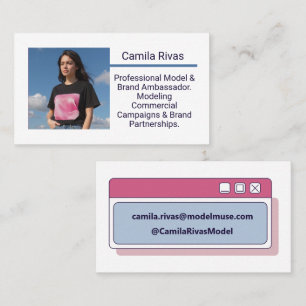 Editable Template Trendy Model Brand Ambassador Visitenkarte