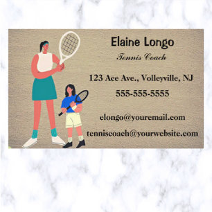 Editable Tennis Coach Visitenkarte