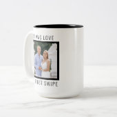 Editable Text and Custom Photo Valentine's Day  Zweifarbige Tasse (Vorderseite Links)