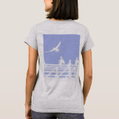 Editable Text Cute Seagulls Art Print Front & Back T-Shirt (Rückseite)