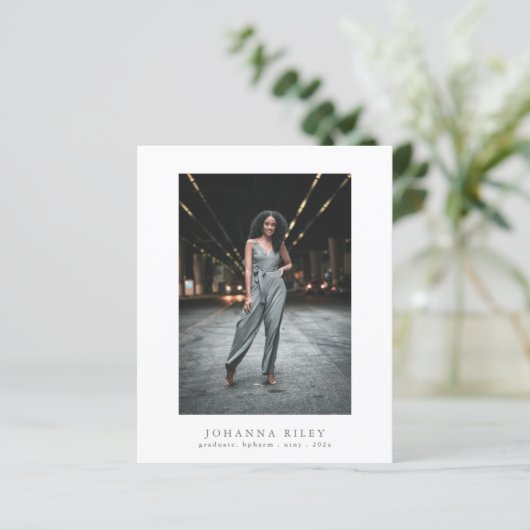 Editable Text Foto University Grad Ankündigung (Stehend Vorderseite)