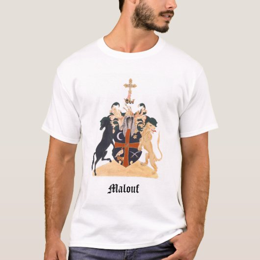 Editable Text Maloof Wappen T-Shirt (Vorderseite)