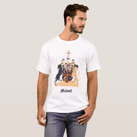 Editable Text Maloof Wappen T-Shirt (Vorne ganz)
