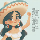 Editable Text Proud Tochter von mexikanischen Immi Aufkleber (Vorderseite)