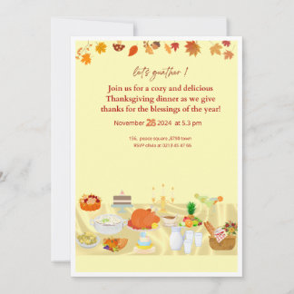 Editable Thanksgiving Dinner Einladung Card With