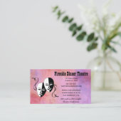 Editable Theater Masken Abendessen Theater Visitenkarte (Stehend Vorderseite)