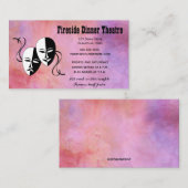 Editable Theater Masken Abendessen Theater Visitenkarte (Vorne/Hinten)