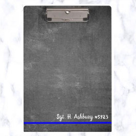 Editable Thin Blue Line Police Enforcement Klemmbrett