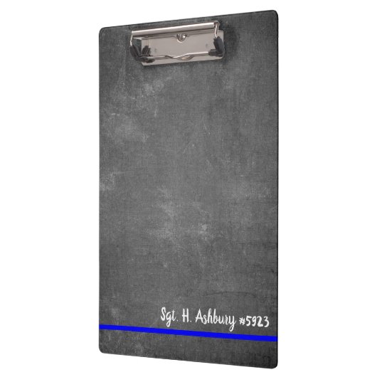 Editable Thin Blue Line Police Enforcement Klemmbrett (Links)