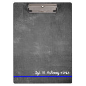 Editable Thin Blue Line Police Enforcement Klemmbrett (Vorderseite)