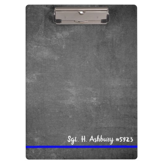 Editable Thin Blue Line Police Enforcement Klemmbrett (Vorderseite)