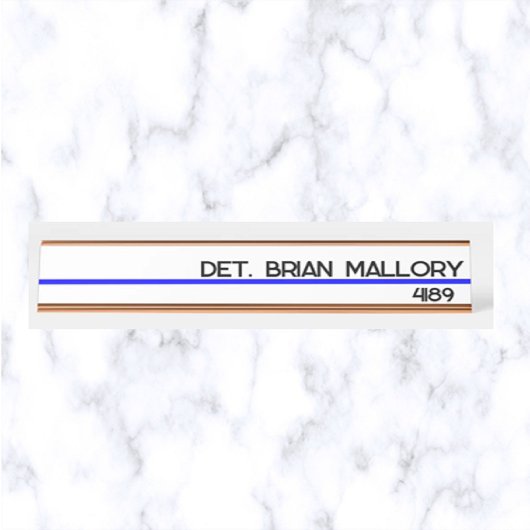 Editable Thin Blue Line Police Enforcement Schreibtischnamensplakette