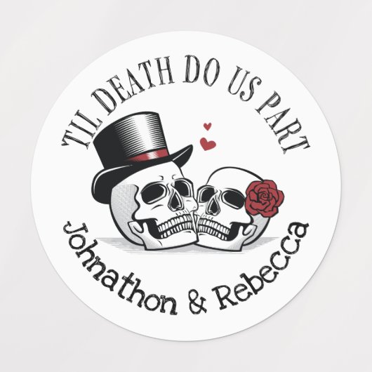 Editable Til Death Do us Part Wedding Etiketten (Design 2)