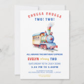 Editable Train Adventure Birthday Einladung (Vorderseite)