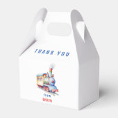 Editable Train Adventure Birthday Favor Box Geschenkschachtel (Vorderseite)
