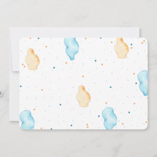 Editable Train Birthday Foto Einladung (Rückseite)